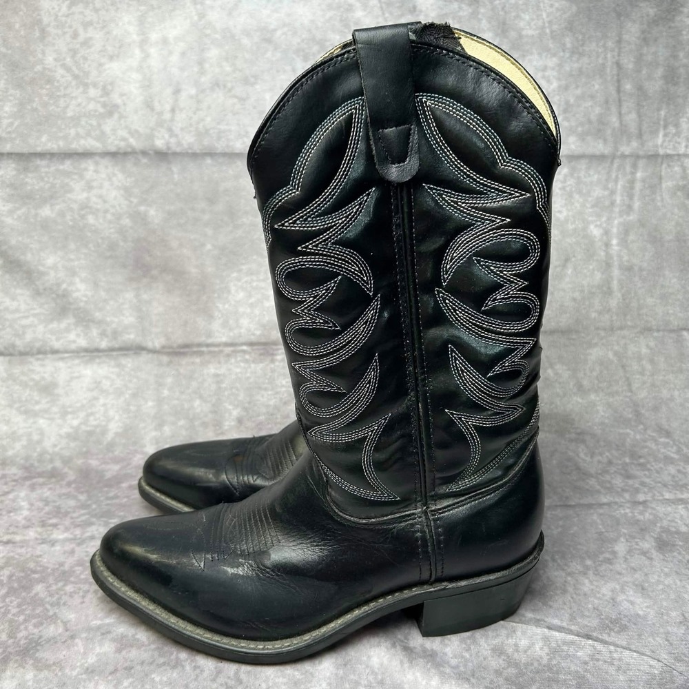 Iron Age Men's Size 8 2E Black Western Cowboy Boots Side Zip Pointed Toe Wide